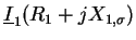 $ \underline{I}_{1} (R_1 + j X_{1,\sigma})$